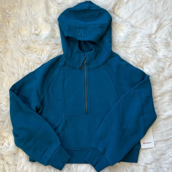 NWT Scuba Oversized 1/2 Zip Hoodie Color Capri - Picture 2 of 11